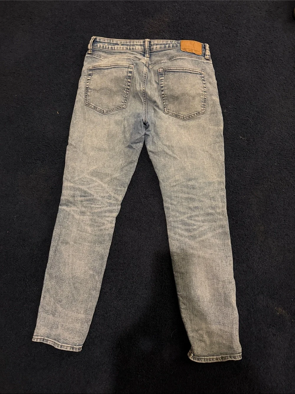 American Eagle Outfitters Men's Skinny Distressed Light Blue Jeans